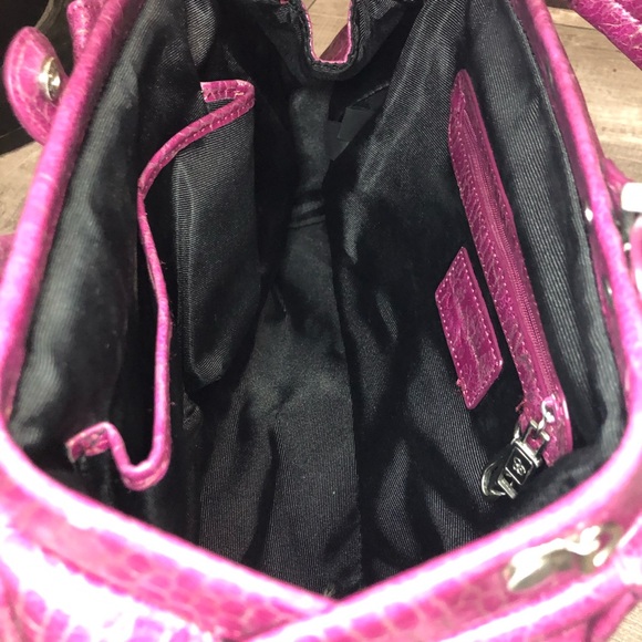 Jessica Simpson Retro Structured Textured Clasp Purse Dark Pink FLAWS Y2K - Picture 9 of 16